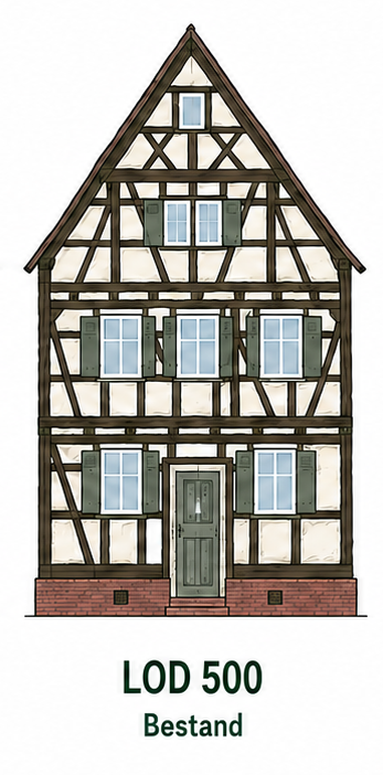 Beispiel LOD 500 — Bestandsmodell mit Materialien und Texturen